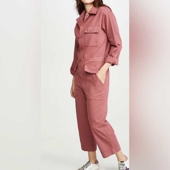 Current/Elliott Pants - Current/Elliott Richland Jumpsuit in Berry Pink Wash for Women